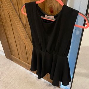 “Sophie and Kate” black peplum top